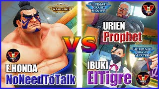 SFV CE 👊🏻 NoNeedToTalk (E.Honda) vs Prophet (Urien) \u0026 EITigre (Ibuki) FT2