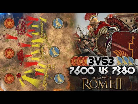 Легионы Рима против Египетских Армий 3 VS 3 – Сетевая Битва Игроков! Total War: Rome 2