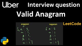 Valid Anagram - Leetcode 242 - Python Problem #3