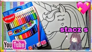 maped colored pencil review and unicorn coloring page for kids 🦄