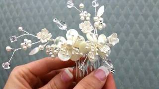 Mother of Pearl Flower Bridal Hair Comb - AA-S2200M