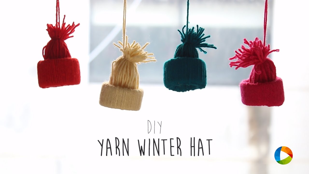 Diy Yarn Winter Hat Ornaments Youtube