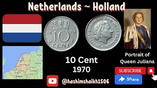 Netherland (Holland) 10 Cent coin Mint in 1970