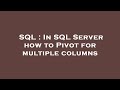 SQL : In SQL Server how to Pivot for multiple columns
