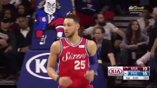 Ben Simmons Records Triple-Double in 76ers' Win over Heat