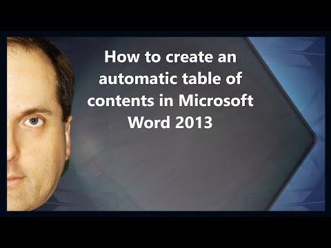 How to create an automatic table of contents in Microsoft Word 2013 How to create an automatic table of contents in Microsoft Word 2013