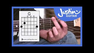 G Chord - Guitar For Beginners - Stage 3 Guitar Lesson - JustinGuitar [BC-131]