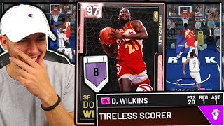 PINK DIAMOND DOMINIQUE WILKINS GAMEPLAY! INSANE POSTERS! NBA 2K19 MyTeam