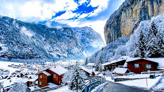 Lauterbrunnen Switzerland 4K 🇨🇭 The MOST Beautiful Village in Winter ❄️️