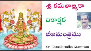 శ్రీ కమలాత్మికా ఏకాక్షర  బీజమంత్రము Sri Kamalatmika Mantram