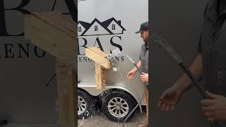 Demonstrating how water flows down a fascia 👍 Just a demo not to spec roof! #roofing #rain #learn