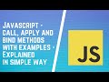 javaScript call apply and bind | call, apply and bind method in JavaScript
