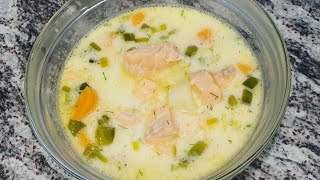 How to make Vegetables Salmon soup -Si të gatuajm sup me Salmon dhe Perime