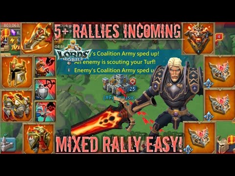 lords mobile: ¡LA TRAMPA DE RALLY EMPEROR T3 DESTRUYE OLEADAS DE RALLY MIXTAS! ¡EL EQUIPO DE RALLY ENTRANTE!