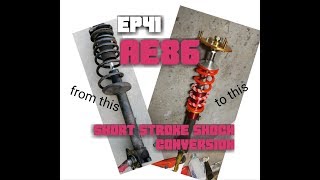 Ep41 PROJECT AE86 short stroke coilover conversion!