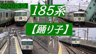 いつかの根府川駅・・185系踊り子、スーパービュー踊り子、伊豆クレイル、マリンエクスプレス踊り子が駆け抜ける・・