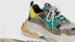 Gucci x Balenciaga Triple S sneaker (maxi GG Supreme canvas w/ blue and yellow) #shorts