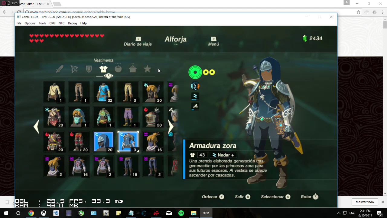 Zelda BOTW Save Editor Modificando El Juego A Gusto Para El CEMU 1.8 ...