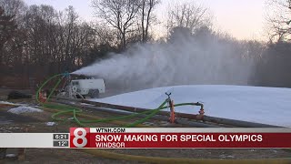 Volunteers make snow in Windsor for Special Olympics Winter Games