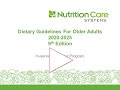 Dietary Guidelines for Older Adults