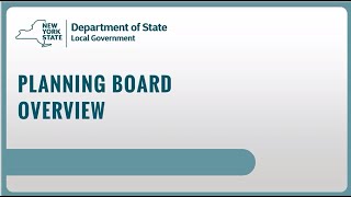 Planning Board Overview