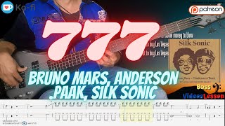 777 Bruno Mars, Anderson  Paak, Silk Sonic bass COVER (Pdf+Guitarpro+Backingtrack)