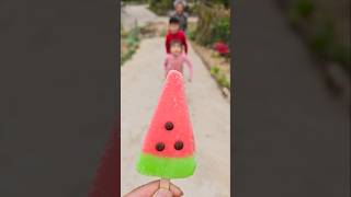 Kind grandpa eats watermelon ice cream 🍧 watermelon ice cream 🍧 beautiful #shorts