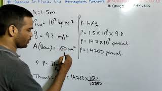 Numericals on pressure on Fluids and Atmospheric pressure ||Class 9 || Concise Physics || ICSE