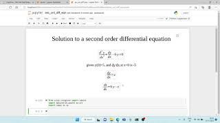 Second Order Differential Equation Using Python