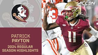 Patrick Payton 2024 Regular Season Highlights | Florida State Defensive Lineman