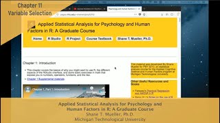 Chapter 11: Variable Selection in Linear Regression