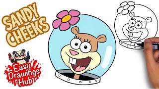 How to draw Sandy Cheeks from SpongeBob SquarePants in 5 minutes