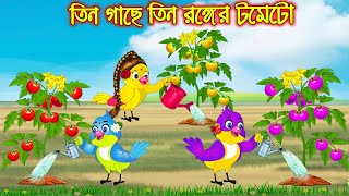 তিন গাছে তিন রঙ্গের টমেটো | Tin Gache Tin Ronger Tometo | Bangla Cartoon | Thakurmar Jhuli | Pakhir