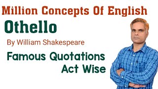 Othello Famous Quotations । Famous Quotes From Othello । In Hindi Explanation
