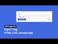 Input Tags With Suggestion | HTML CSS Javascript