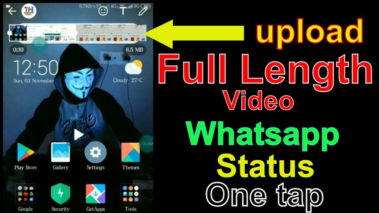 How To Post Long Video On Whatsapp Status With One Tap | Post More Than ...