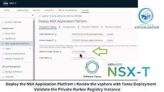 Deploy NSX Application Platform | Review vSphere with Tanzu Deployment | Harbor Registry Instance