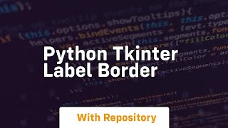 python tkinter label border