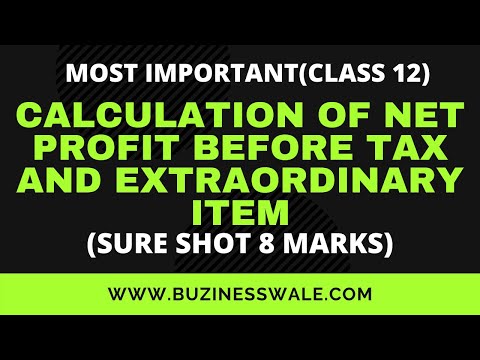 calculation of net profit before tax and extraordinary items calculation of net profit before tax and extraordinary items