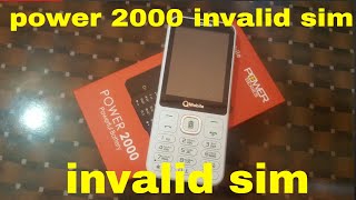 Qmobile power 2000 invalid sim