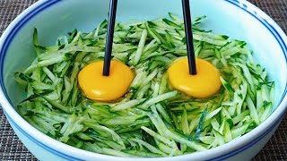 Cucumber Noodles with Eggs : So Delicious ! Delicious Chive Pancakes with a Twist ! Weekly Favorite