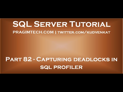 Capturing deadlocks in sql profiler Capturing deadlocks in sql profiler