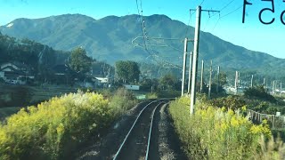 水戸線の稲田駅～福原駅間を走行するE531系の前面展望