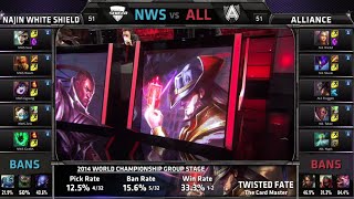 NaJin White Shield vs Alliance | Game 1 Group D S4 LOL World Championship 2014 Day 2 | NWS vs ALL