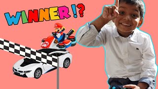 Mario RC Playing, racing BMW i8 RC Fun and Play