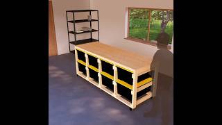 Modular Mobile Tote Rack Workbench Plans #woodworking #workbench #diyprojects #storagesolutions