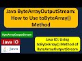 Java ByteArrayOutputStream: How to Use toByteArray() Method | Java IO | Java Tutorial