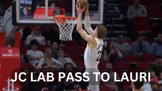 JAZZ DUO | JORDAN CLARKSON IGNITING THE OFFENSE WITH LAB PASS TO MARKKANEN | LAURI BACK-TO-BACK DUNK