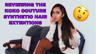 KOKO COUTURE SYNTHETIC HAIR EXTENSIONS REVIEW! ||  3 WEFT ENVY STRAIGHT 22\