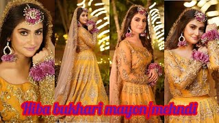 Hiba Bukhari mehndi/mayon pics/ beautiful Hiba bukhari mayon complete look book/Mehndi dress idea